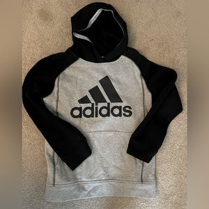 Boys Adidas gray and black hoodie size L 14/16 sweatshirt